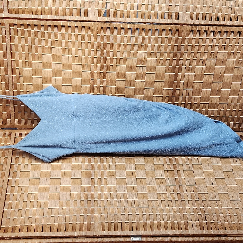 Women's Junior Size, Bodycon Sparkling Blue with Ruched Side Part & Slit Dress
